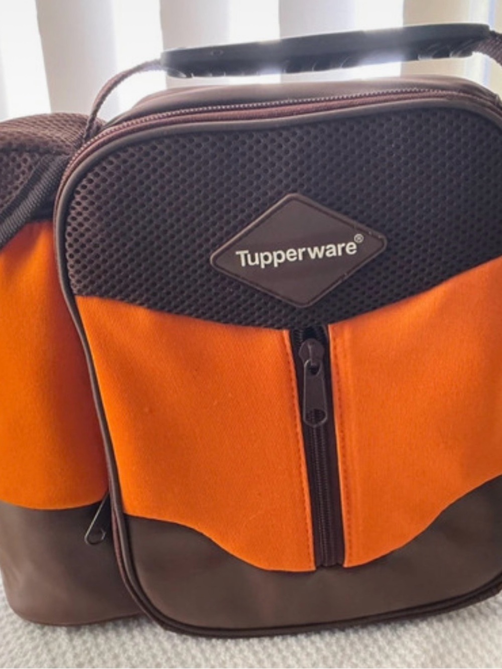authentic, retro-styled Tupperware Insulated Lunch Bag with Beverage Holder